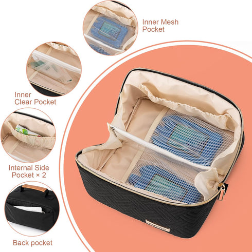Pack, 6 Breastmilk Cooler Travel Bag with Ice Portable Insulated Breast Milk Cooler Bag Fits Bags of Breastmilk