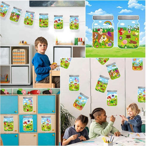 Hedeey 12 Packs Summer Set, 12) Insect Craft Kits, Make Your Own Bug Paper Craft Spring DIY Art Craft Kits for School