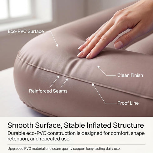 Lopecom Pregnancy Inflatable Pillow with a Hole, Prone Support Maternity Air Mattress with Pump, Supportive PVC