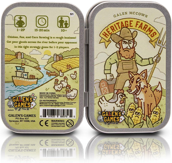Galen's Games Heritage Farms Strategy Family Games for Teens & Adults in