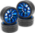 ShareGoo OD 2.55" Rubber Tires with Plastic Wheel Rims 12mm Hex, Compatible with HSP Tamiya Kyosho Traxxas