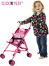 Precious Toys Hot Pink Baby Doll Stroller, Swivelling Wheels, Toy Stroller for Girls 2 Years & Older