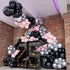 Black Balloon Garland Arch Kit - 100 Pack of 18/12/10/5 Inch Latex Balloons for Party Decorations