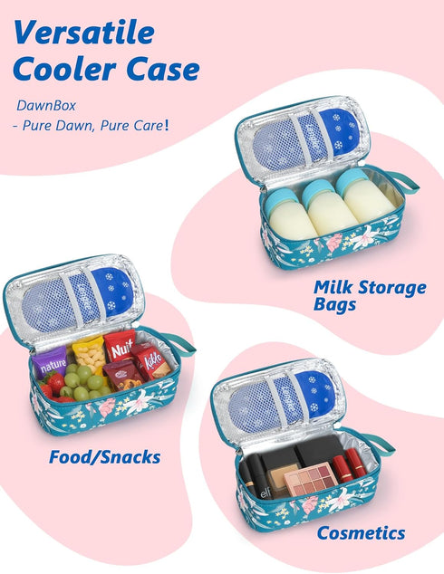 20oz 2 Packs DawnBox Breast Milk Cooler Travel Bag with Real-Time Temp Display - Holds Breastmilk Storage Bag