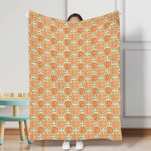 Summer 60x80 Cute Orange Sweet Baby Blankets for Girl Boy Orange Cream Party Swaddle Blankets Tropical Fruits Soft