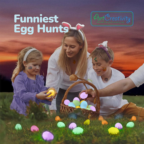 Set 102 144 ArtCreativity Glow in the Dark Easter Eggs - Eggs and Glowsticks - Multiple Colors for a Glowing Spectacle
