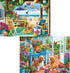 2 Pack 300 Piece Puzzle for Adults, Garden Dogs Seaside Porch Jigsaw