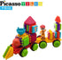 Picasso Toys PTB103 Alphabet & Numerical Train, 103pc Hedgehog Block Shape Building Tiles Set for Learning