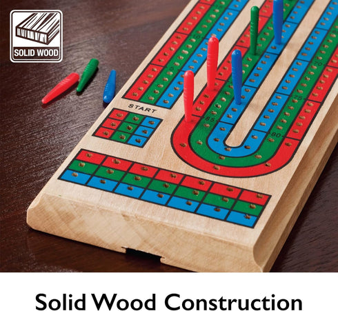 Mainstreet Classics Traditional Wooden Cribbage Board Game Set