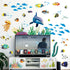 Creative 3D Ocean Fish Wall Sticker, Removable DIY Under The Sea Coral Grass Decal for Kids Nursery Decor