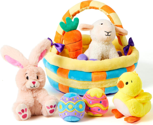 JOYIN 7 Pcs Plushies Playset for Easter Basket Stuffers Toys - Party Favors for Kids of All Ages