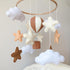 Goukurlsma Neutral Hot Air Balloon Mobile for Crib Boho Baby Crib Mobile for Girls Boys Stars & Clouds Hot Air Balloon