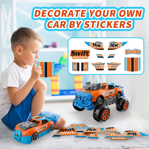 Pup Go 3-in-1 3 4 5 6 7, 43 Take Apart Car for Boys Ages Building Toys with Electric Drill, Pcs Construction Toy Truck