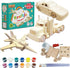 Kraftic Woodworking Building Kit for Kids and Adults - 3 Educational DIY Carpentry Projects, Wooden Military Jet, Race