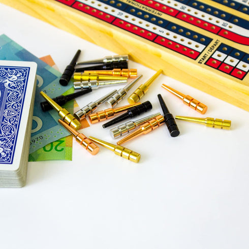 Metal Cribbage Pegs Pack of 16 for Cribbage Board Game, Works with Regular Peg Board 1/8 Hole Size