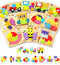 Yetonamr Wooden Toddler Puzzles - 12 Pack Jigsaw Montessori Educational Toys for 1-3 Years Old Boys Girls