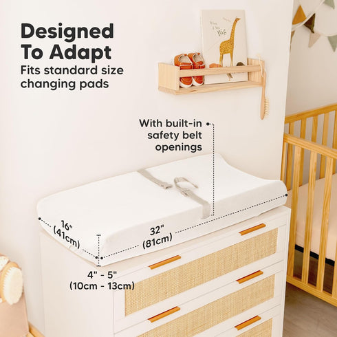 KeaBabies 2-Pack 100% Changing Pad Covers for Girl, Boy and Baby Diaper Caddy Organizer - Cotton Changing Table Pad