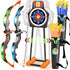 2 Pack Bow and Arrow Set with Moving Standing Target, 20 Suction Cup Arrows in 2 Colors, Light Up Archery Toys for Kids