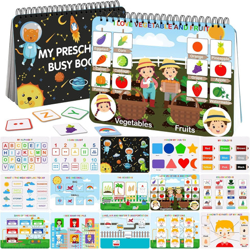 Mallify Busy Book for Toddlers 3-5, Preschool Busy Book 30 Themes Kids