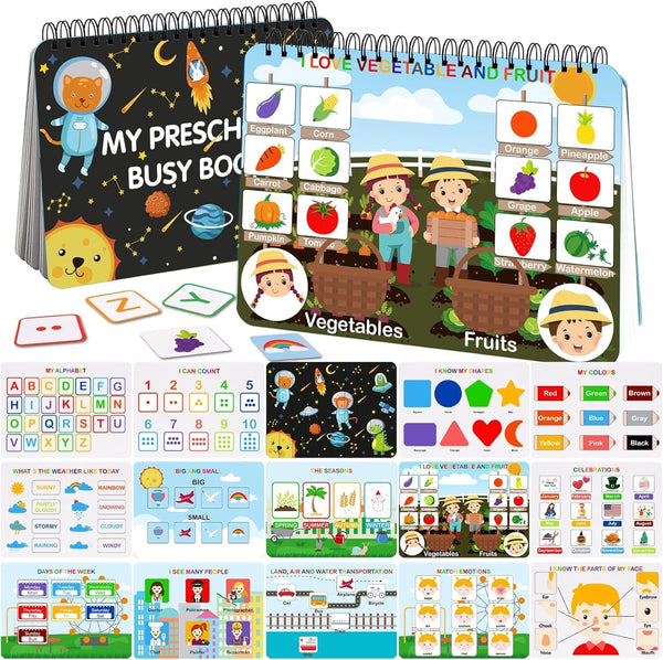 Mallify Busy Book for Toddlers 3-5, Preschool Busy Book 30 Themes Kids