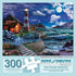 Bits and Pieces 300 Piece Jigsaw Puzzle for Adults, 18" x 24" Lighthouse in The Night Colorful Ocean Puzzle