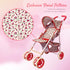 Baby Doll Stroller for Toddler Girls & Big Kids up to 8 Years - 28” Toy Stroller with Coral Floral Print