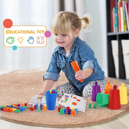 Bmag Counting Bears with Matching Cups, Preschool Learning Toys for Color Recognition and Math Games