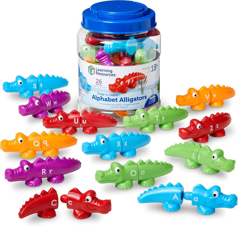 Learning Resources Snap-n-Learn Alphabet Alligators - Toddler Toys, Preschool ABC Activities, Fine
