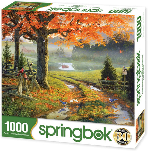 Springbok Country Home 1000 Piece Jigsaw Puzzle, Relaxing Fall Landscape
