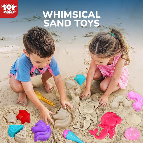 23 4-8 Summer TOY Life Pcs Unicorn Beach Toys for Kids Ages Collapsible Sand Toys with Silicone Bucket Shovels & Sand