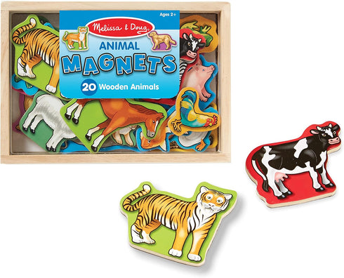 Melissa & Doug 20 Wooden Animal Magnets in a Box - FSC Certified