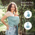 100% Ring Sling Baby Carrier - USA Lab Tested, Natural Cotton Muslin, Breathable & Ergonomic Ring Sling Grey Turquoise