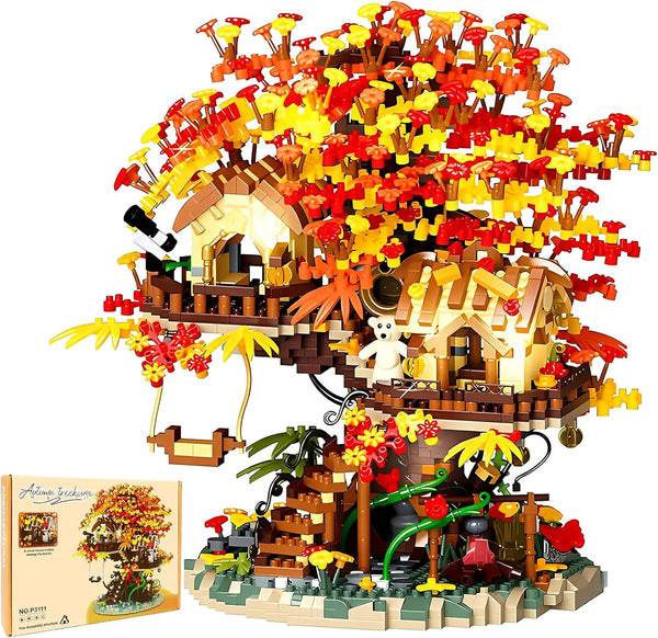 HJPLPXH Cherry Blossom Bonsai Tree House Building Blocks Set Plants Flowers Treehouse Architecture