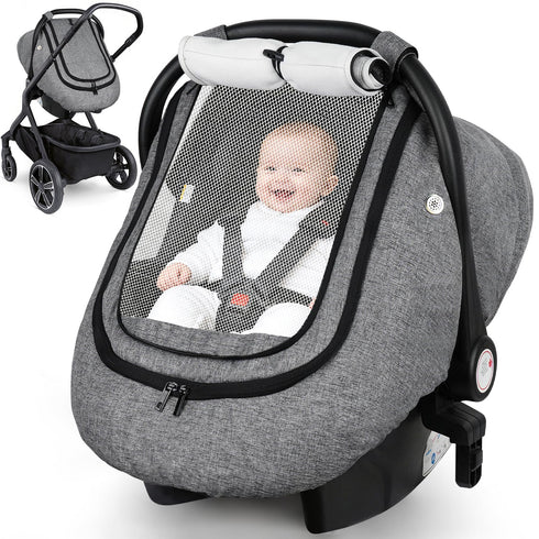Rquite Car Seat Cover Baby, Carseat Covers Boy Girl, 2 Layers Window