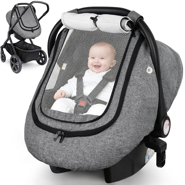 Rquite Car Seat Cover Baby, Carseat Covers Boy Girl, 2 Layers Window