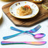 LIANYU 12-Piece Rainbow Kids Silverware Set, Stainless Steel Toddler Utensils, Dishwasher Safe