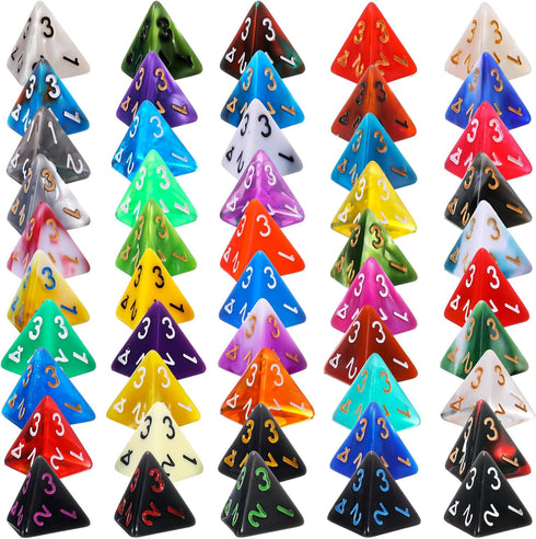 Skylety 50 Pieces Polyhedral Dice Sets with Black Pouch for RPG MTG Tabletop Role Playing Games