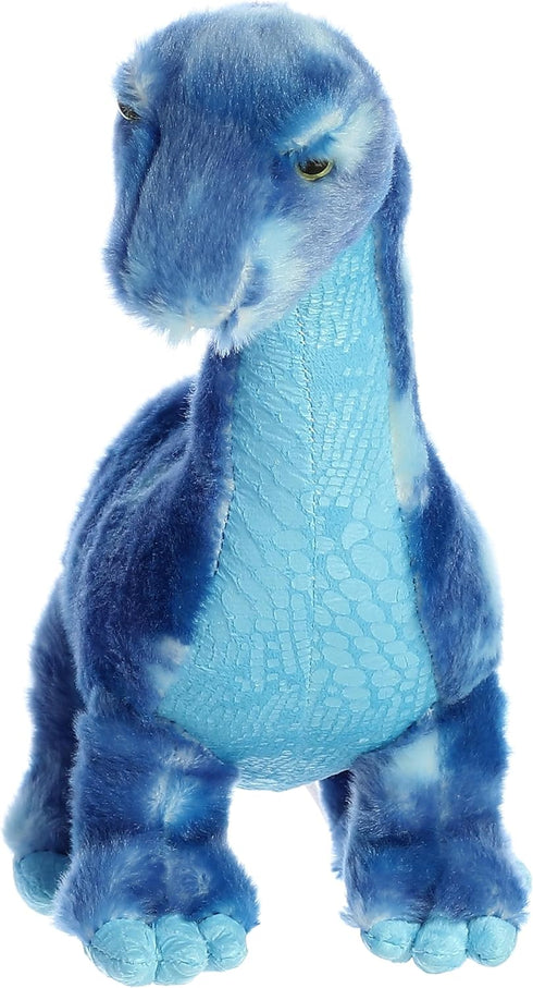 13.5 Inches Aurora Ferocious Dinos & Dragons Brachiosaurus Stuffed Animal - Prehistoric Fun - Cuddly Companions - Blue