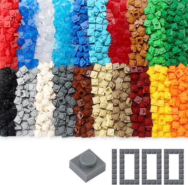 Feleph Basic 1000 Pieces Plate - 1x1 Bricks Creative Pixel Mosaic Art, 20 Colors Parts Building Play Blocks Set