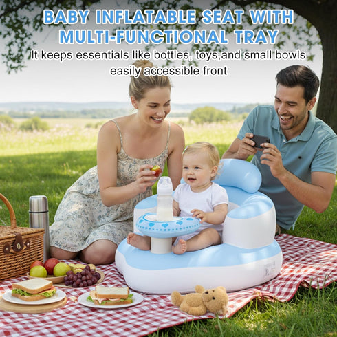 TIDNNS 3-36 Inflatable Baby Seat for Babies Months, Built-in Air Pump, Sit Me Up Chair with Tray and Back Support