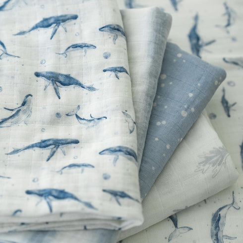 4 Pack 31.5 43.3 Muslin Swaddle Blankets for Newborn, Cotton Baby Blankets for Boys, Large x Breathable Soft Receiving