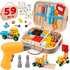 59Pcs Kids Tool Set Toy for Boys - Montessori STEM Wooden Play