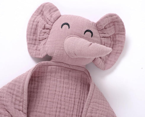 Organic Elephant Loveys for Babies,Muslin Baby Security Blankets for Babies,Soft Elephant Baby Snuggle Animals for Newborn,Newborn Baby Gift,Baby Gift for Boys and Girls (Violet) by okdiy