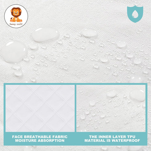 6 Pack 23" 11" Sunny zzzZZ Baby Waterproof Changing Pad Liners - Quilted Thicker Ultra Soft Changing Table Cover Liners