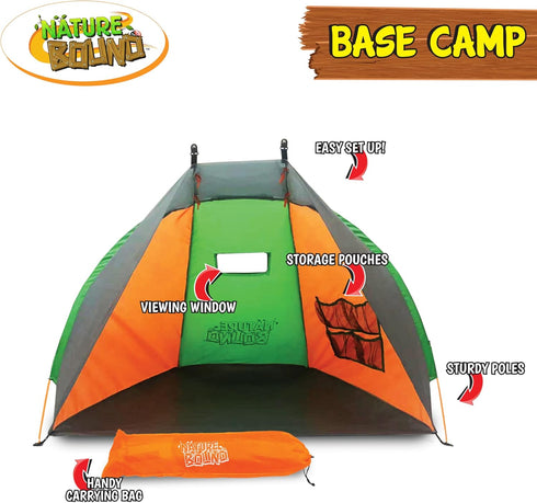 Nature Bound Base Camp 2-Person Kids Beach Tent, Durable Indoor & Outdoor Camping Gear