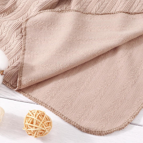 BQUBO Baby Swaddle Blankets for Girls, 4PCS Newborn Accessories Set with Matching Hat and Bow