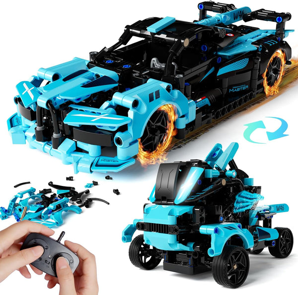 STEM Remote Control Car Building Kit for Kids Age 8-12, 2in1 Robots Building Set, RC Car Toy Set for Boys Girls
