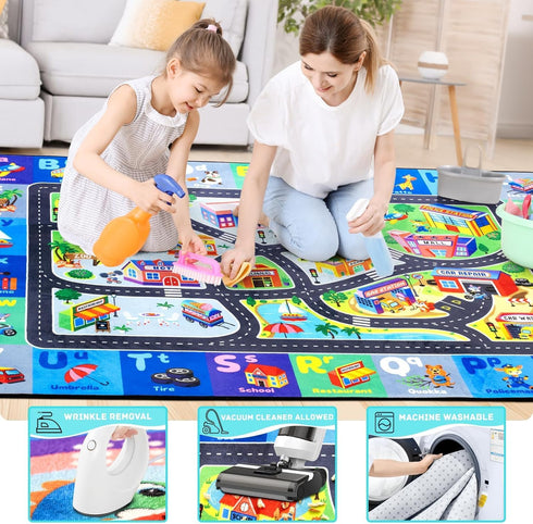 Diysani 3x5 (0.4in) ABC Rug, Toddler Play Rug Feet, Extra Thick Washable Baby Play Mat for Floor, Classroom Carpet