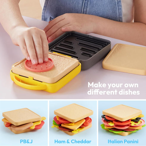 lalalark Set 3 4 5 6 35 Play Food for Year Old Kids, Pcs Kitchen Accessories, Interactive Panini Sandwich Making