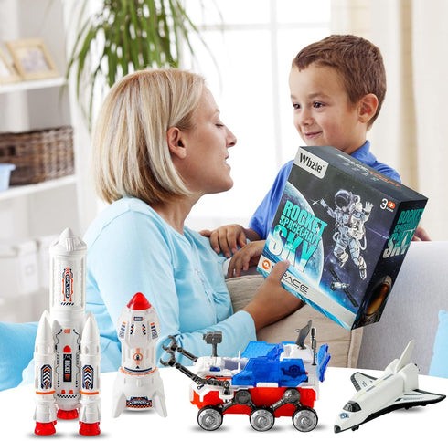 Set 4-5 6-8 Family1) Wbzle Educational & Interactive Rockets for Kids | STEM Space Kids | Space Launch for Toddler Toys